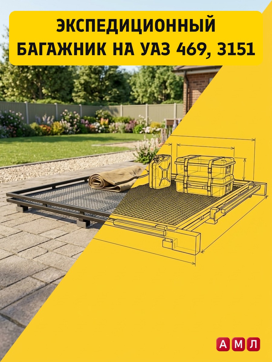 Проект чертеж Экспедиционный багажник на УАЗ 469, 3151 Хантер чертёж