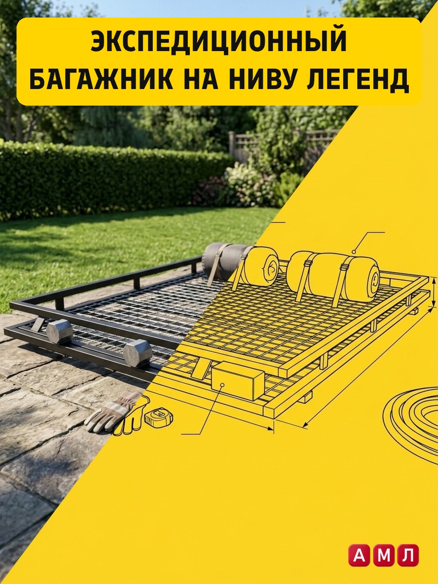 Проект чертеж Экспедиционный багажник на НИВУ ЛЕГЕНД чертёж