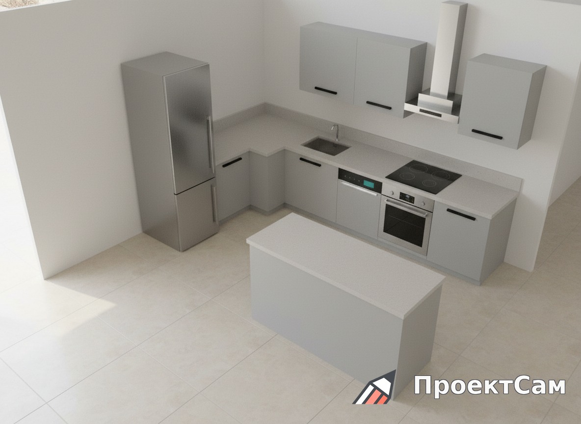 Кухня с полуостровом